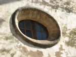 An ornate oval window at the gardens of Alfabia Majorca