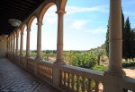 Cloister terrace walk at the Raixa gardens manor near Bunyola Majorca