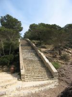 The long stairs to Cala Falco beach Majorca