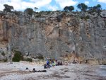 The cliff face at Cala Bota beach Majorca
