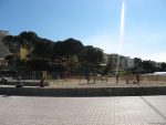 A childrens playpark in front of the beach at Santa Ponsa Majorca
