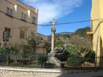 A cross monument in the centre of Bunyola Majorca