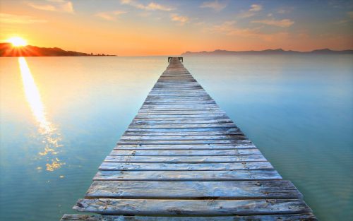 Alcudia bay at sunset in Majorca