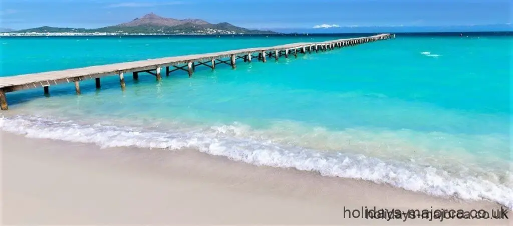 One of the wooden piers at Alcudia beach Majorca