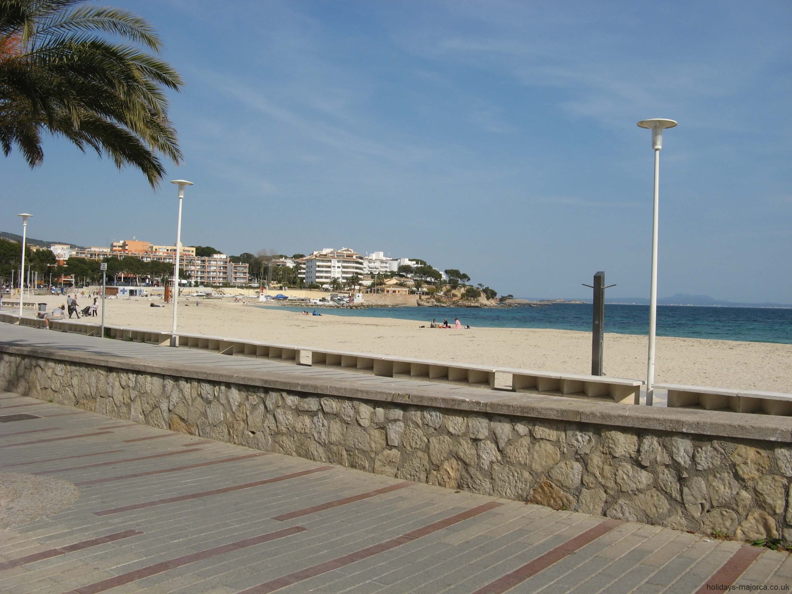 Palma Nova beach with shower in Majorca