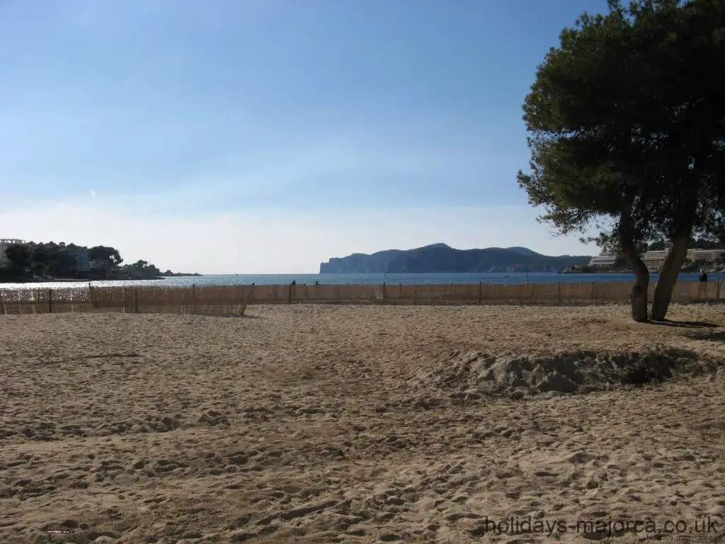 View from the back of Santa Ponsa beach Majorca