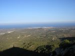 View of Portocolom and the surrounding countryside and sea from Sant Salvador Mallorca